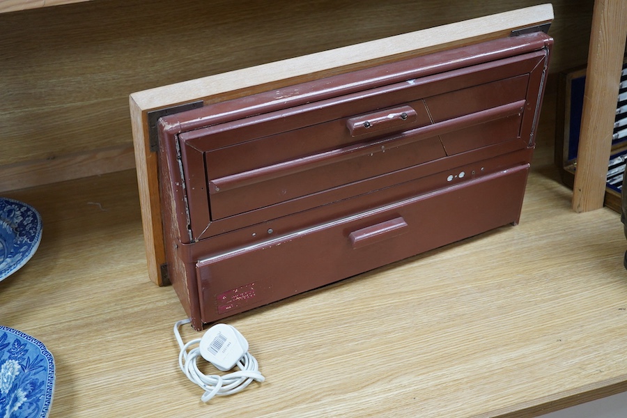 A Parker pen light up display cabinet, 37 x 57cm. Condition - fair